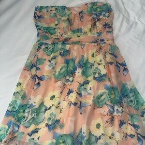 Floral Strapless Mini Dress
